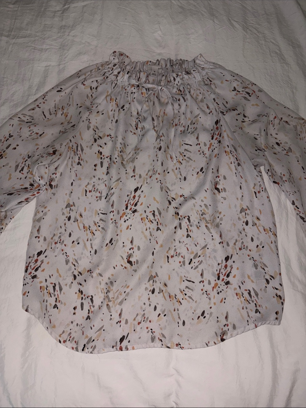 Light Gray Printed Off-Shoulder Women's Top